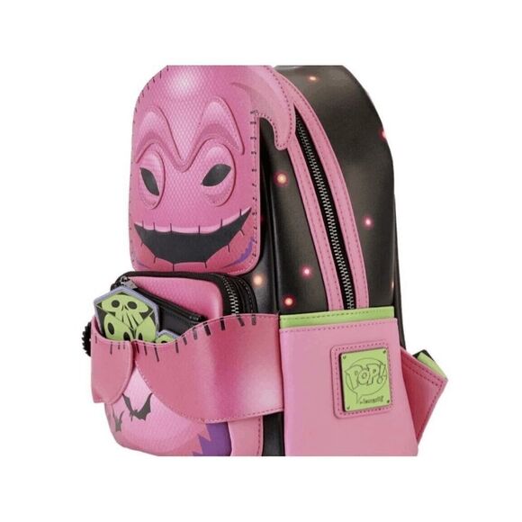 Loungefly Disney Nightmare Christmas Oogie Boogie Neon Pink NYCC Backpack - Picture 2 of 4